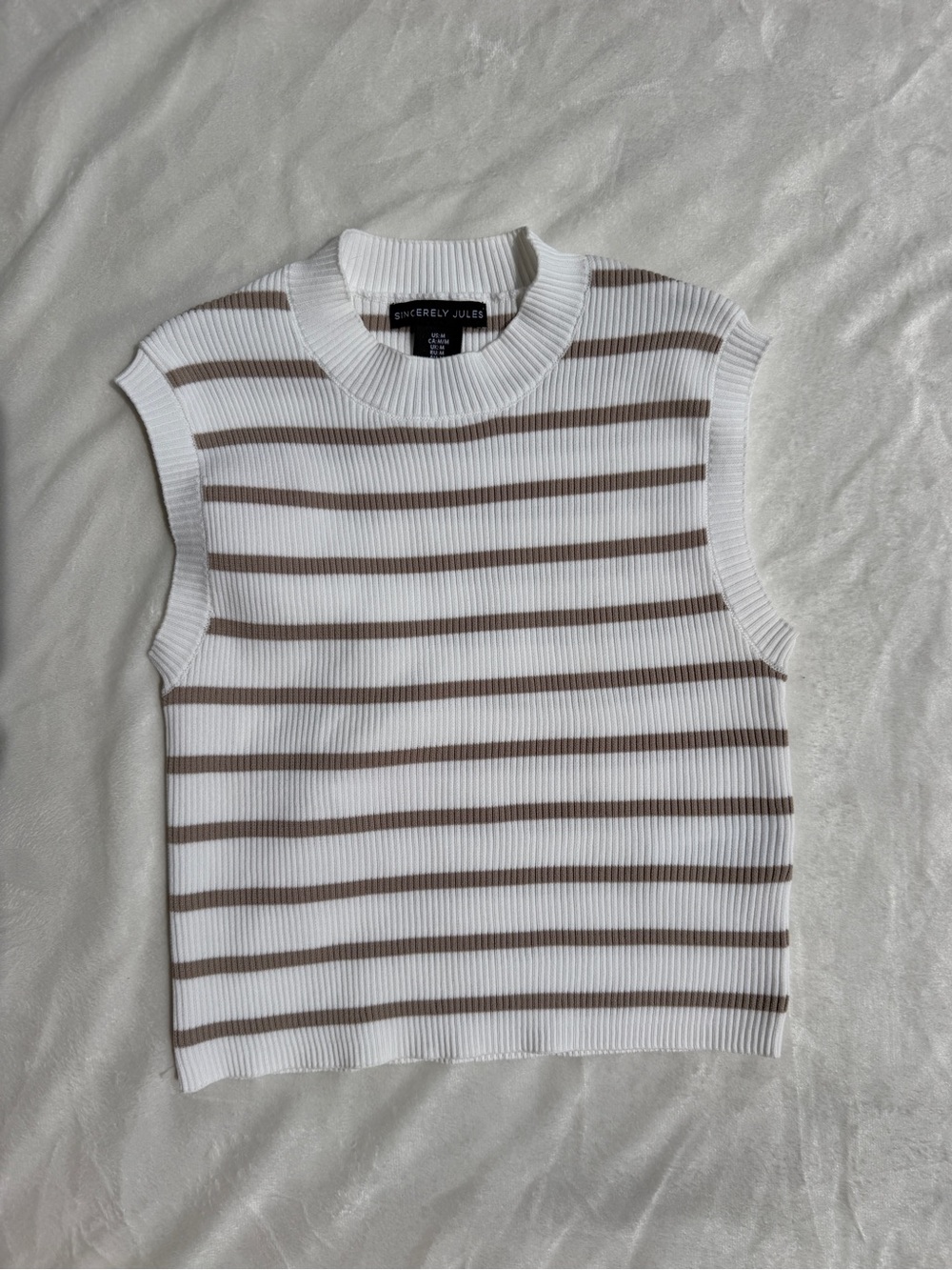 Sincerely Jules Medium Striped Cropped Tank Top Shirt